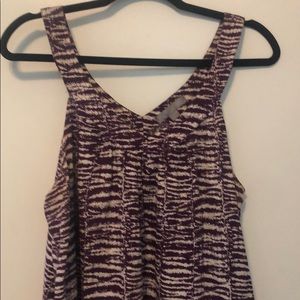 Purple/cream dress with pockets. Wore once